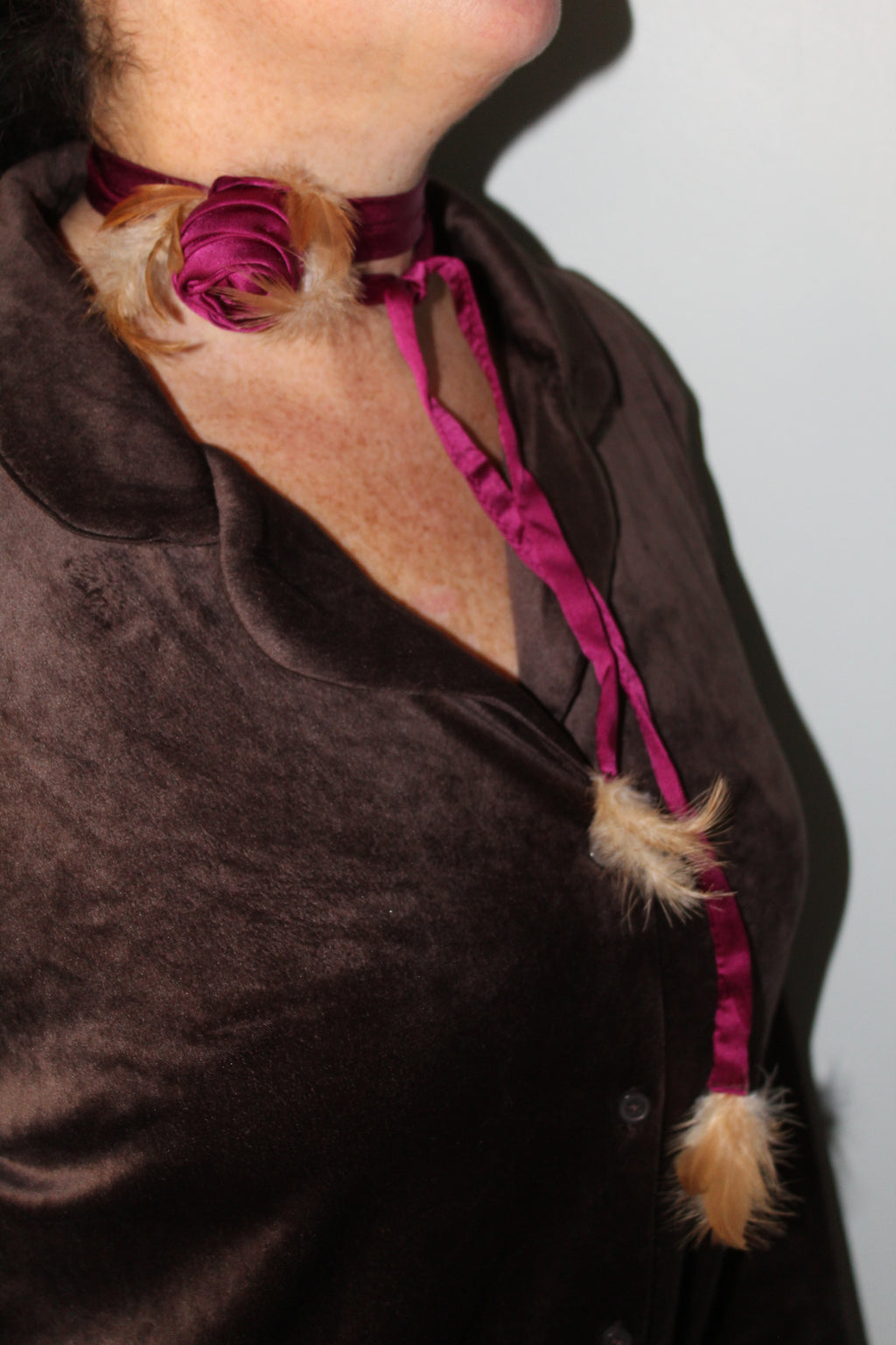 Rose Feathered Scarf