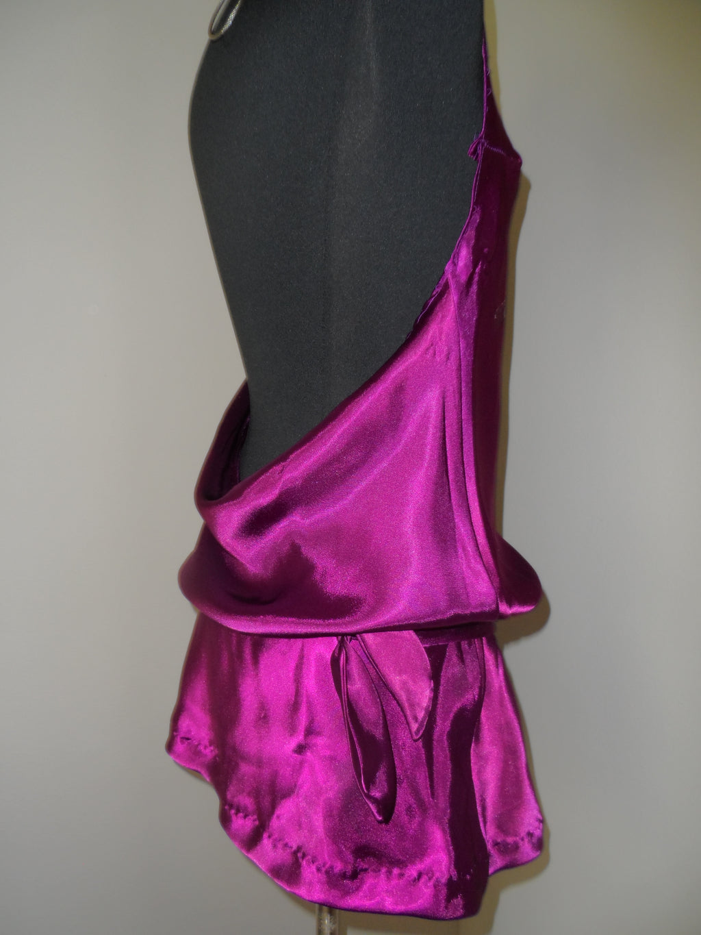 Silk Halter Backless Mini Dress